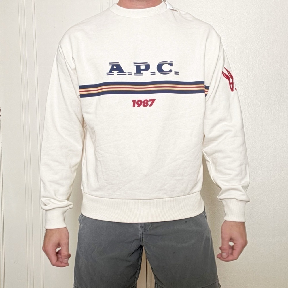 A.P.C.Men’s Off White Adam Sweatshirt Size XS Logo New